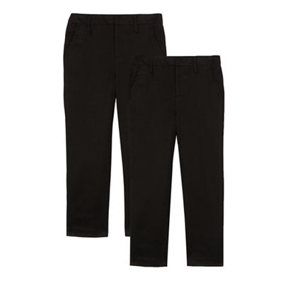 Pack of two boys' black school trousers